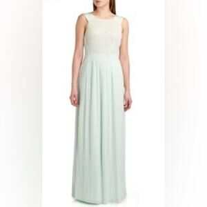 NEW Ted Baker Bai Lace & Pleats Maxi Gown Dress, mint, Ted size 1 US 4